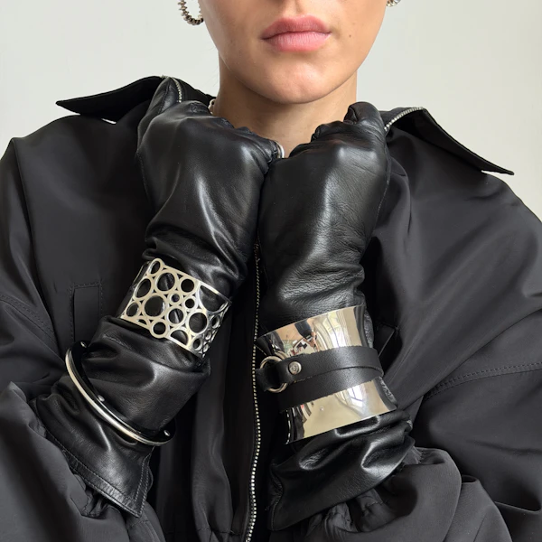 Georg Jensen silver & Onyx cuff - image 2