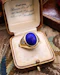 Downstairs at Grays: A very fine 18 Carat Yellow Gold, Cabochon Lapis Lazuli & Diamond Signet Ring. Circa 1980 - image 3