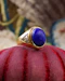 Downstairs at Grays: A very fine 18 Carat Yellow Gold, Cabochon Lapis Lazuli & Diamond Signet Ring. Circa 1980 - image 2
