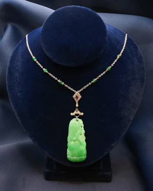 Downstairs at Grays: A Vintage Platinum Jade, Ruby and Diamond Pendant Circa 1920-1930