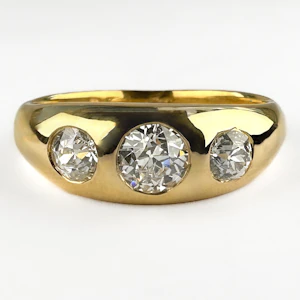 3 Stone Diamond Gypsy Ring - Saddingtons Jewellery Stand 375