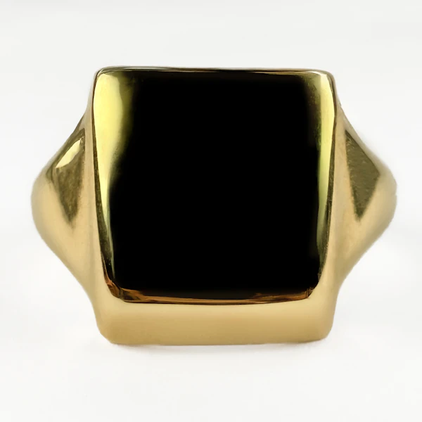 Square Gold Signet Ring - Saddingtons Jewellery Stand 375 - image 2