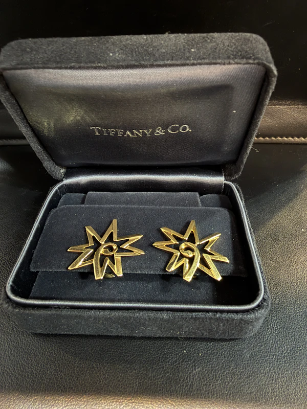Tiffany & Co 18k gold star ear clips |Grasilver - image 3