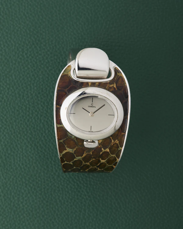 Consul Sculptural Reflective Patterned Cuff Bracelet Watch - image 1