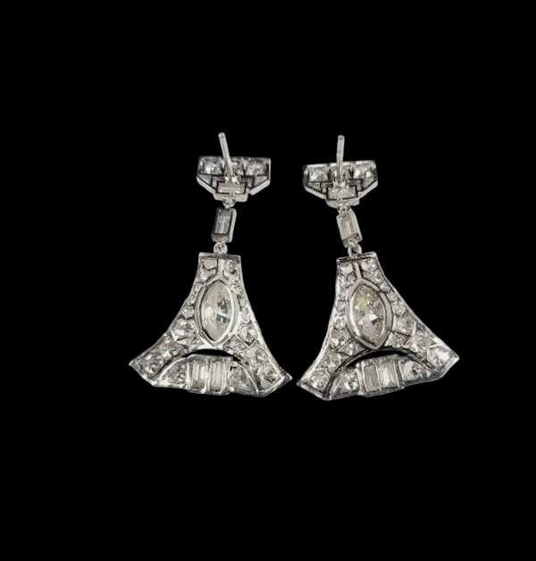 Art deco diamond drop earrings sku 8802 DBGEMS - image 2