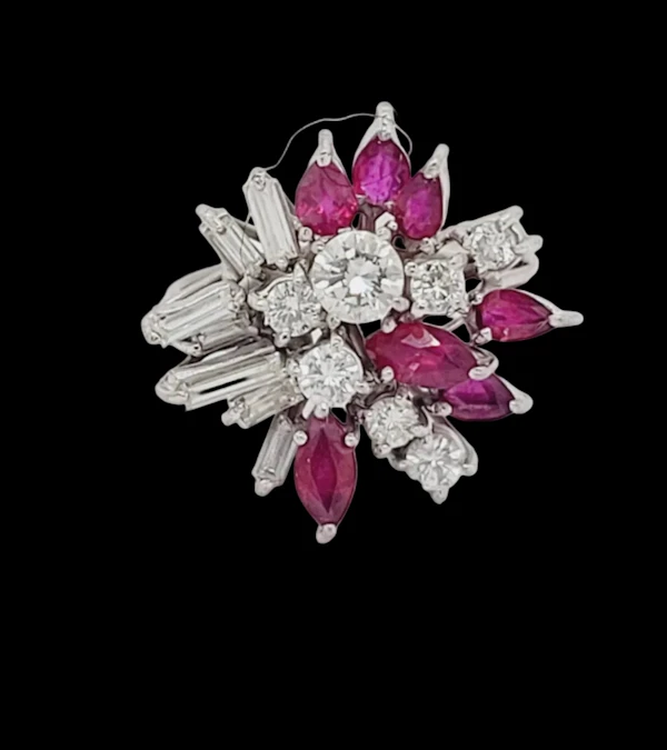 Cool sputnik 1960's ruby and diamond dress ring sku 8883 DBGEMS - image 4
