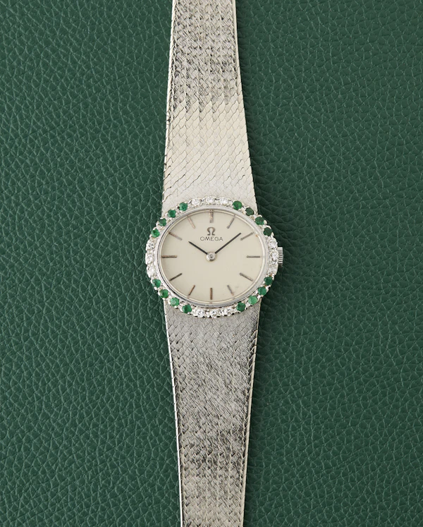 Omega Ref. 171BCF27P White Gold 18k Diamonds & Emeralds Cocktail Watch - image 1