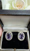 18K Gold Amethyst & rose cut diamond earrings - image 5