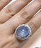 17.14 ct. Ceylon no heat star sapphire ring 18k white gold - image 1