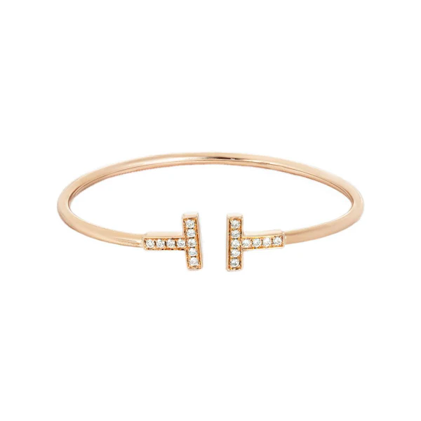 Tiffany & Co. gold Tiffany T Diamond Wire bangle - image 2