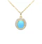 Turquoise & diamond pendant necklace 18k yellow gold - image 1