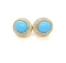 Turquoise & diamond Earrings 18k yellow gold - image 1