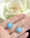 Turquoise & diamond Earrings 18k yellow gold - image 4