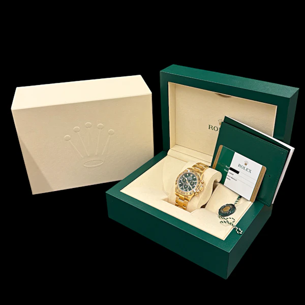 ROLEX DAYTONA 116508 GREEN ' JONH MAYER' FULL SET 2020 DIAL ON CARD - image 6