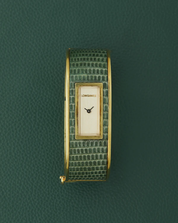 Longines Green Textured Champagne Dial Bangle - image 1