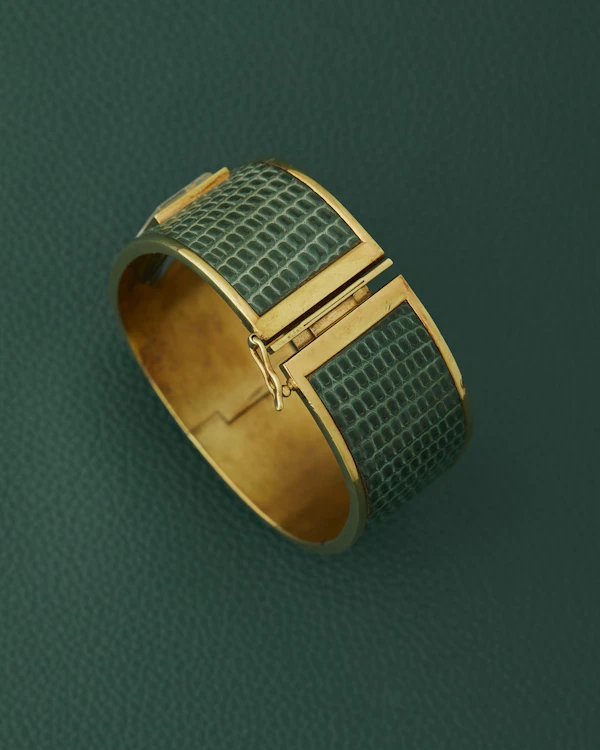 Longines Green Textured Champagne Dial Bangle - image 11
