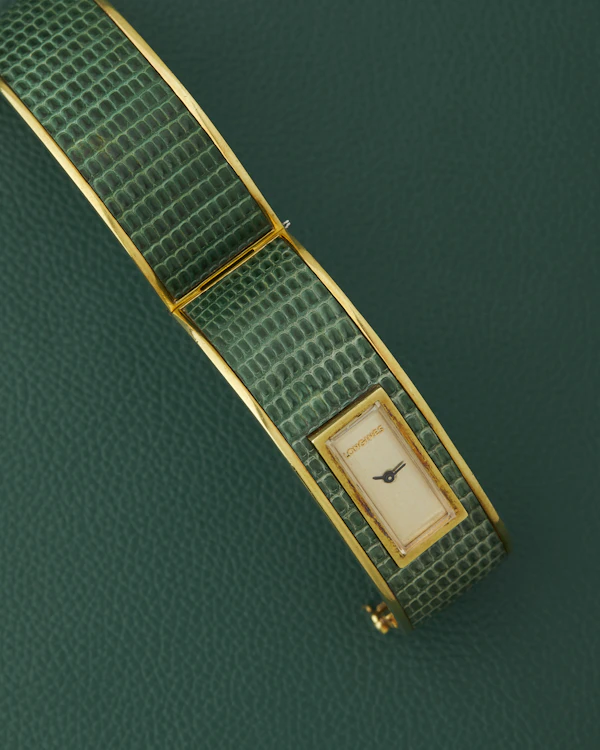 Longines Green Textured Champagne Dial Bangle - image 8