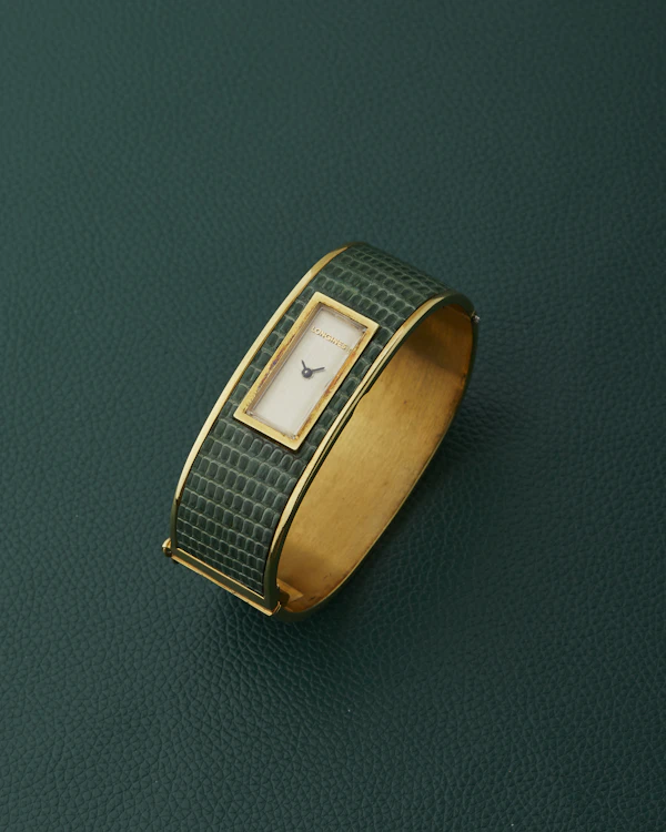 Longines Green Textured Champagne Dial Bangle - image 6