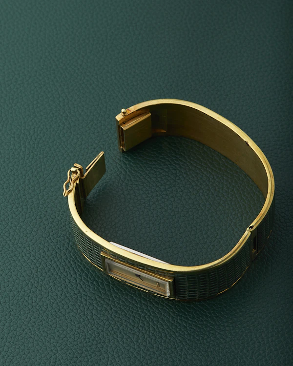 Longines Green Textured Champagne Dial Bangle - image 9