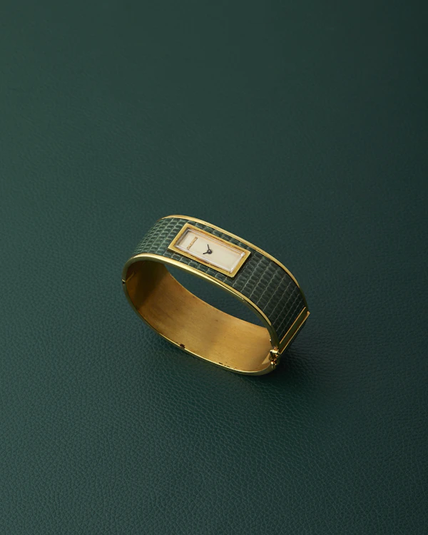 Longines Green Textured Champagne Dial Bangle - image 7