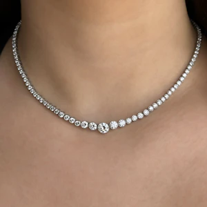 Graduated Riviera Diamond Necklace 12.5cts - Saddingtons Jewellery Stand 375