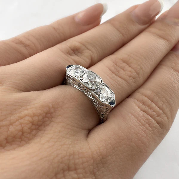 Art Deco 2.5ct Diamond Trilogy Ring - Saddingtons Jewellery Stand 375 - image 1
