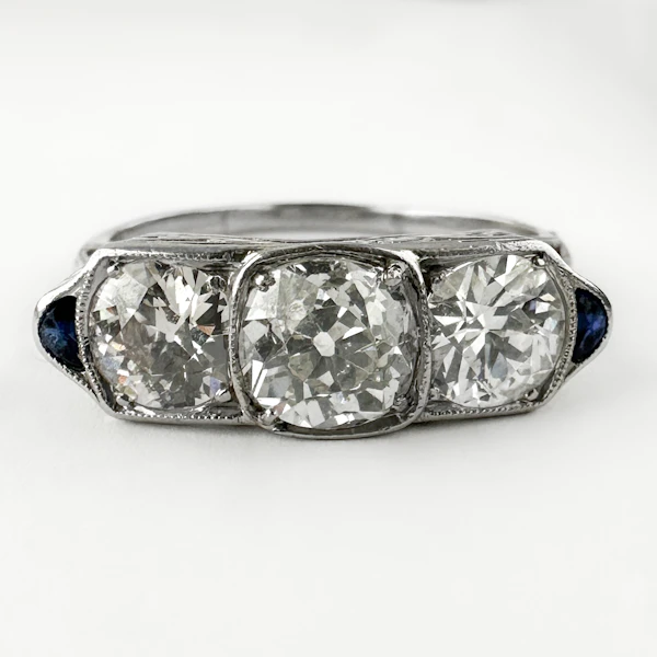 Art Deco 2.5ct Diamond Trilogy Ring - Saddingtons Jewellery Stand 375 - image 2