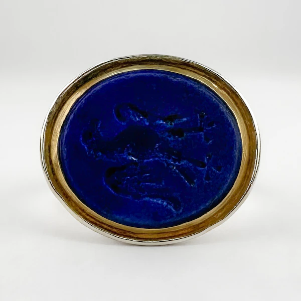 Lapis Griffin Intaglio Signet Ring - Saddingtons Jewellery Stand 375 - image 3