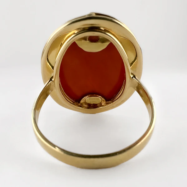 Large Coral Cabochon Statement Ring - Saddingtons Jewellery Stand 375 - image 6