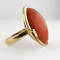 Large Coral Cabochon Statement Ring - Saddingtons Jewellery Stand 375 - image 2