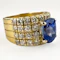 Ceylon Sapphire & Pavé Diamond Cocktail Ring - Saddingtons Jewellery Stand 375 - image 2