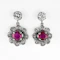 Ruby & Diamond Flower Earrings - Saddingtons Jewellery Stand 375 - image 1