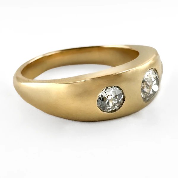 Edwardian 3 Stone Diamond Gypsy Ring - Saddingtons Jewellery Stand 375 - image 3