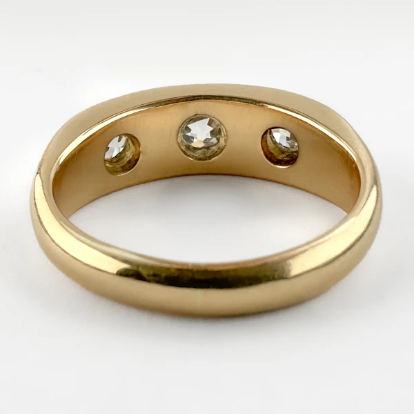 Edwardian 3 Stone Diamond Gypsy Ring - Saddingtons Jewellery Stand 375 - image 5