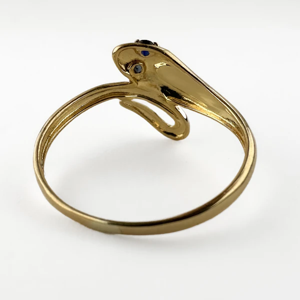 Sapphire Eyes Gold Snake Ring - Saddingtons Jewellery Stand 375 - image 4