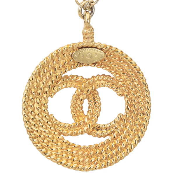 Vintage Chanel CC Rope Pendant Necklace c.1990s - image 2