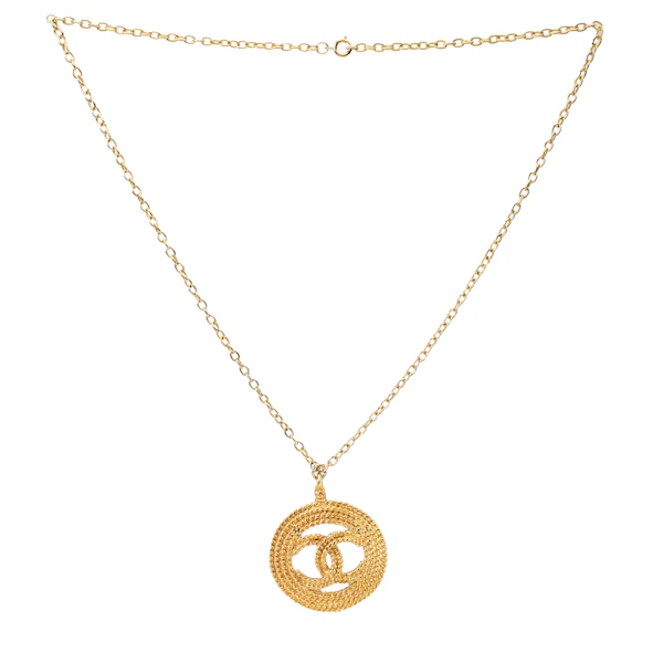 Vintage Chanel CC Rope Pendant Necklace c.1990s - image 3