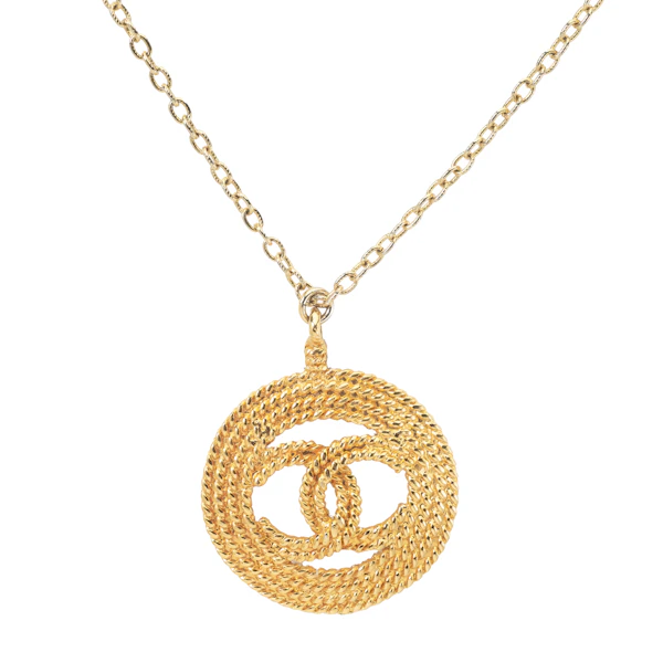 Vintage Chanel CC Rope Pendant Necklace c.1990s - image 1