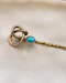 Downstairs at Grays: Turquoise and Gold Pin Circa 1880 - image 2