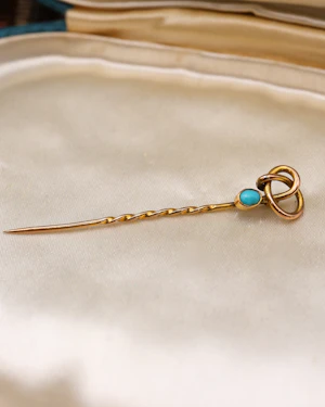 Downstairs at Grays: Turquoise and Gold Pin Circa 1880