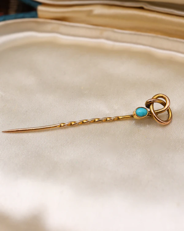 Downstairs at Grays: Turquoise and Gold Pin Circa 1880 - image 1