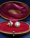 Downstairs at Grays: A fine pair of Natural Pearl and Old European Cut Diamond Cluster Earrings in Platinum & 18ct Gold (tested), Mounts. Circa 1930. - image 4