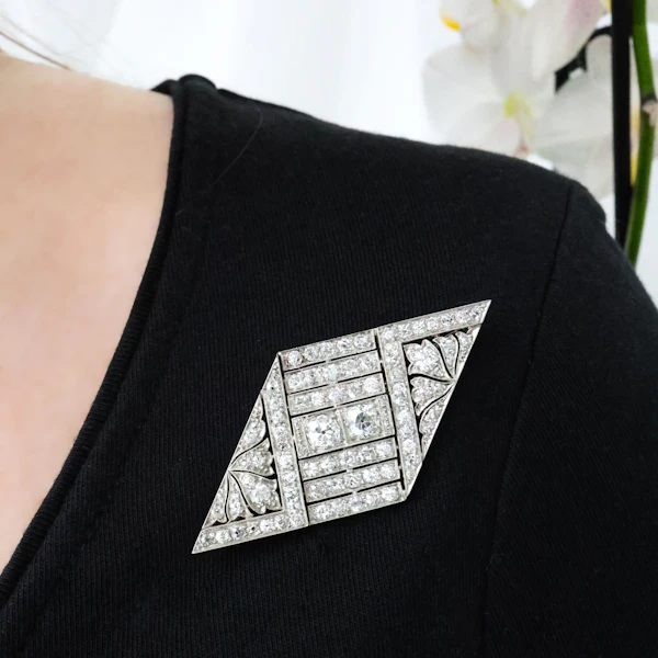 Art Deco Diamond And Platinum Brooch, 4.50ct - image 5