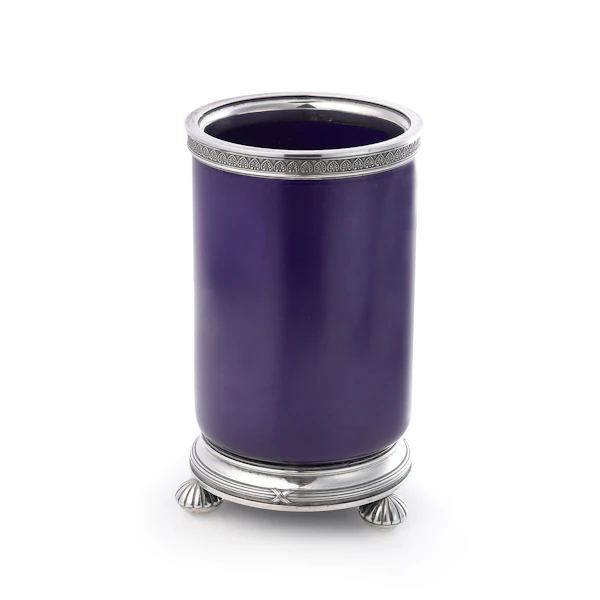 Faberge blue porcelain and silver vase, St Petersburg, c.1900 by Anna Ringe. - image 2