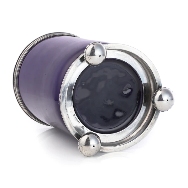 Faberge blue porcelain and silver vase, St Petersburg, c.1900 by Anna Ringe. - image 5