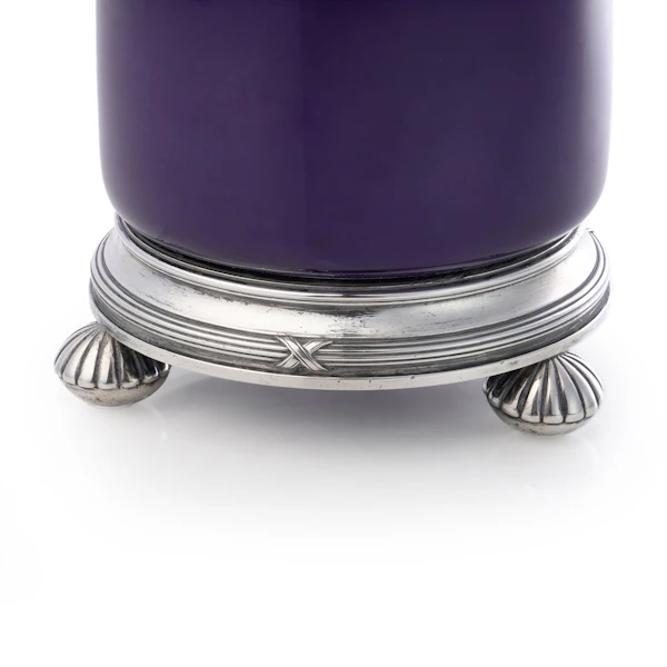 Faberge blue porcelain and silver vase, St Petersburg, c.1900 by Anna Ringe. - image 3