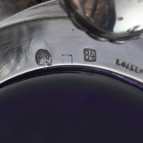 Faberge blue porcelain and silver vase, St Petersburg, c.1900 by Anna Ringe. - image 7