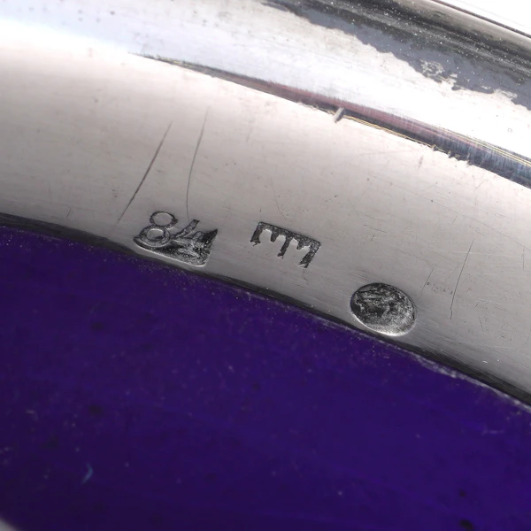 Faberge blue porcelain and silver vase, St Petersburg, c.1900 by Anna Ringe. - image 8