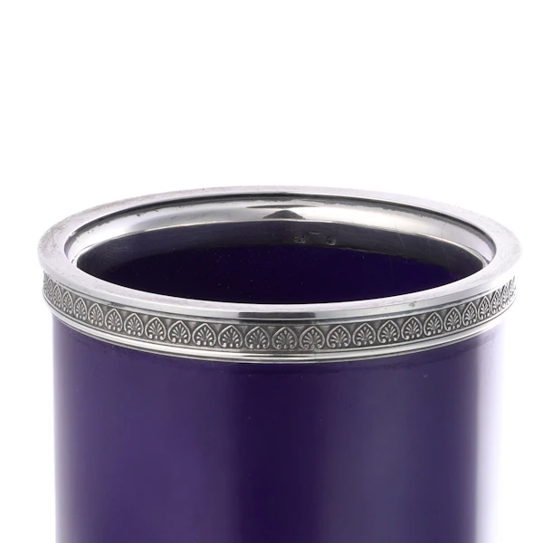 Faberge blue porcelain and silver vase, St Petersburg, c.1900 by Anna Ringe. - image 9