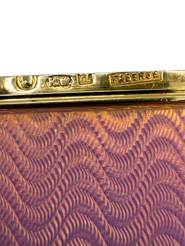 Faberge pink guilloche enamel gold and silver cigarette case, St Petersburg, c.1910. - image 9